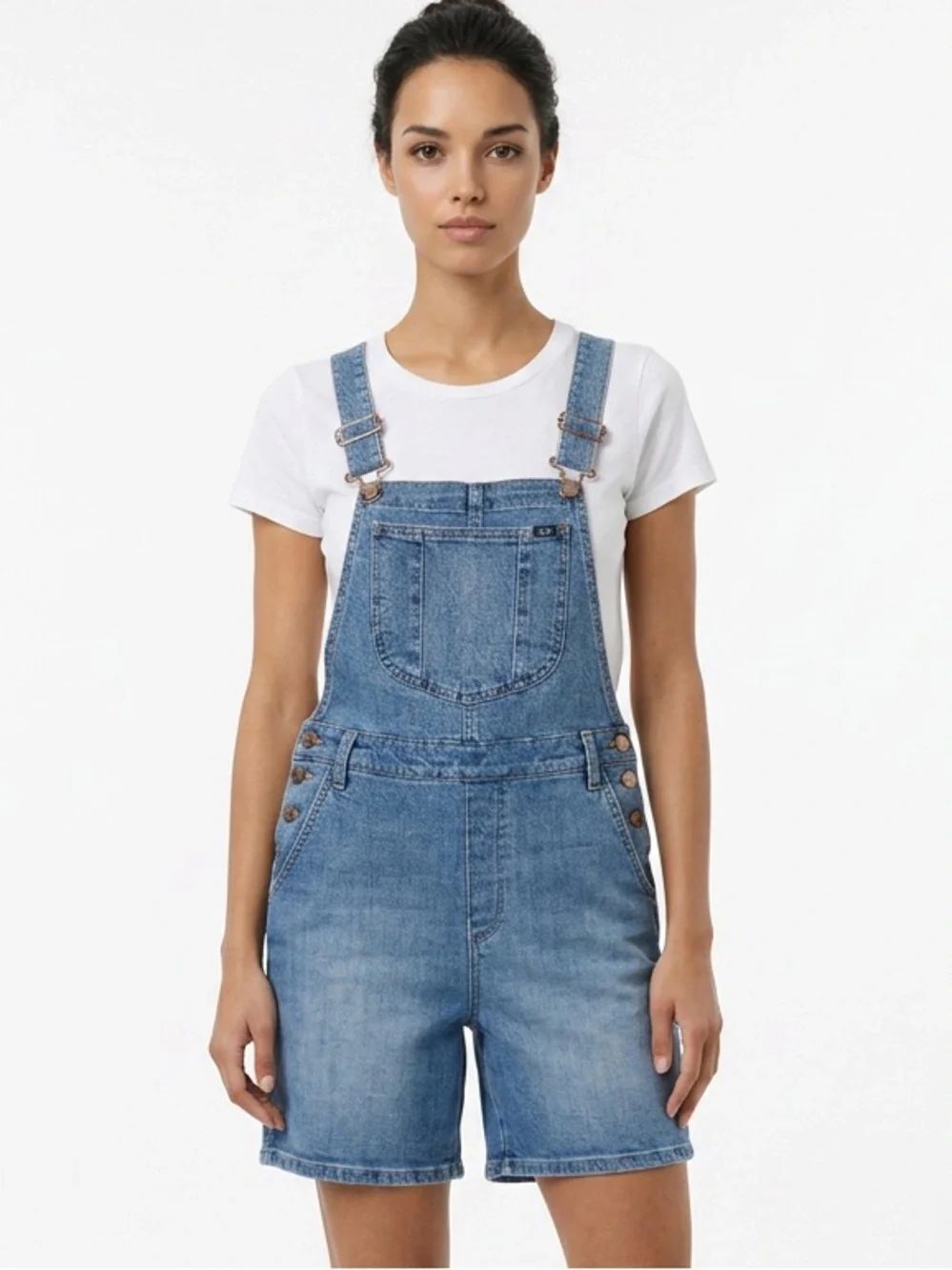 LEE | Denim Shorts Overalls Medium Blue Jeans Bermuda Length Women’s Size Medium
